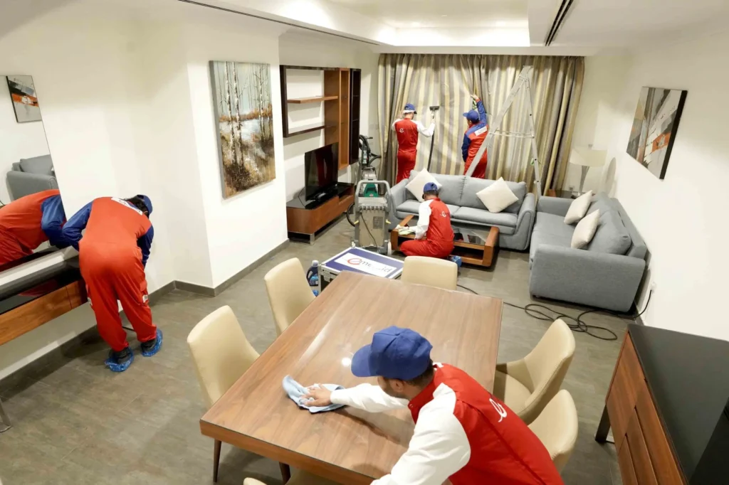 Emerald deep cleaning team at work in Qatar