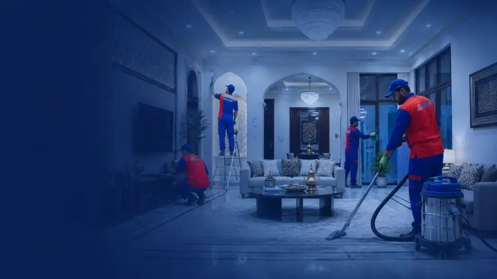 Emerald team deep cleaning a home in Doha, Qatar