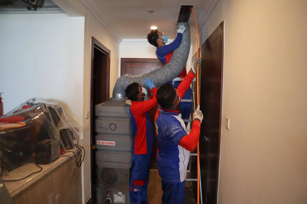 Before and after air duct cleaning result in Qatar