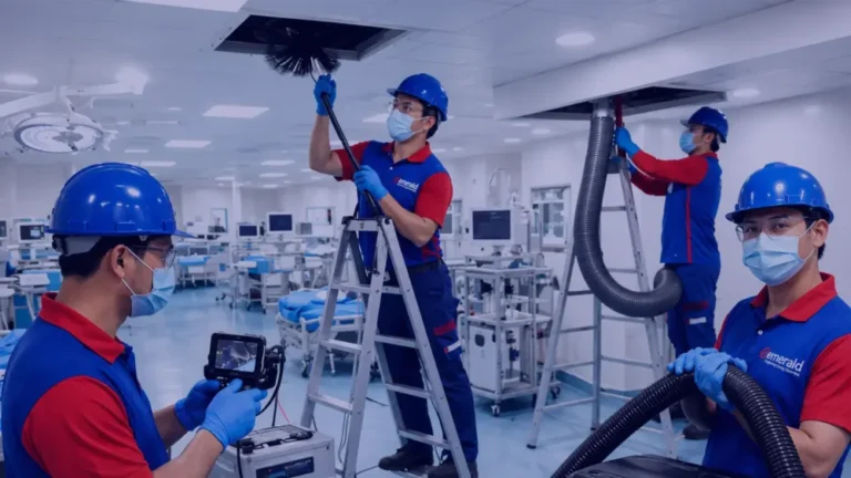 Commercial cleaning services in Qatar – Emerald team at a clinic in Doha