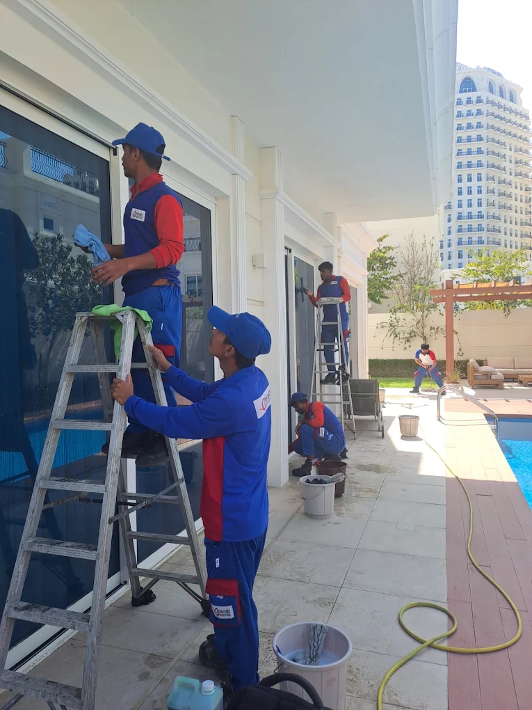 Villa window cleaning team in Doha, Qatar